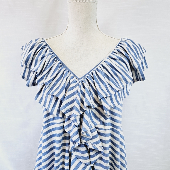 NWOT Free People Beach Stripe Ruffle Tank X-small - Picture 3 of 9